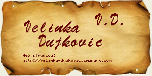 Velinka Dujković vizit kartica